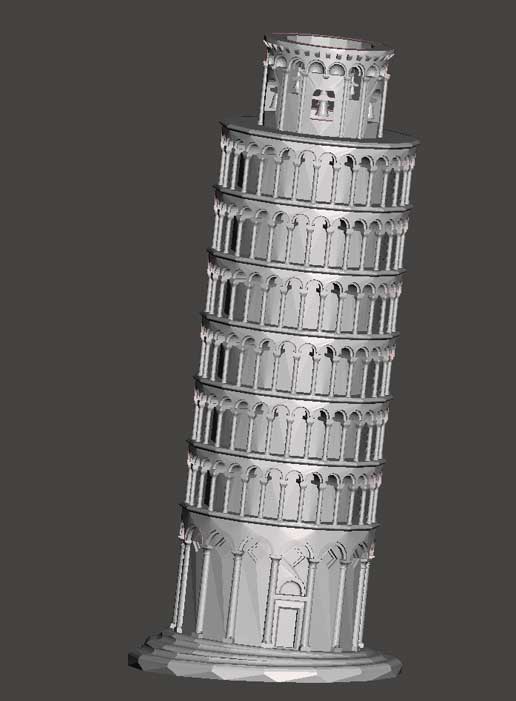 دانلود مدل سه بعدی برج پیزا