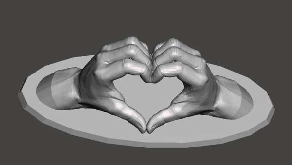 دانلود مدل سه بعدی شکل قلب با دست