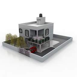 مدل سه بعدی اپارتمان دو طبقه