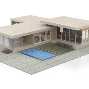 مدل سه بعدی خانه ویلای مدرن