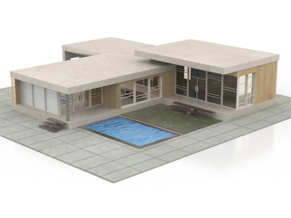 مدل سه بعدی خانه ویلای مدرن